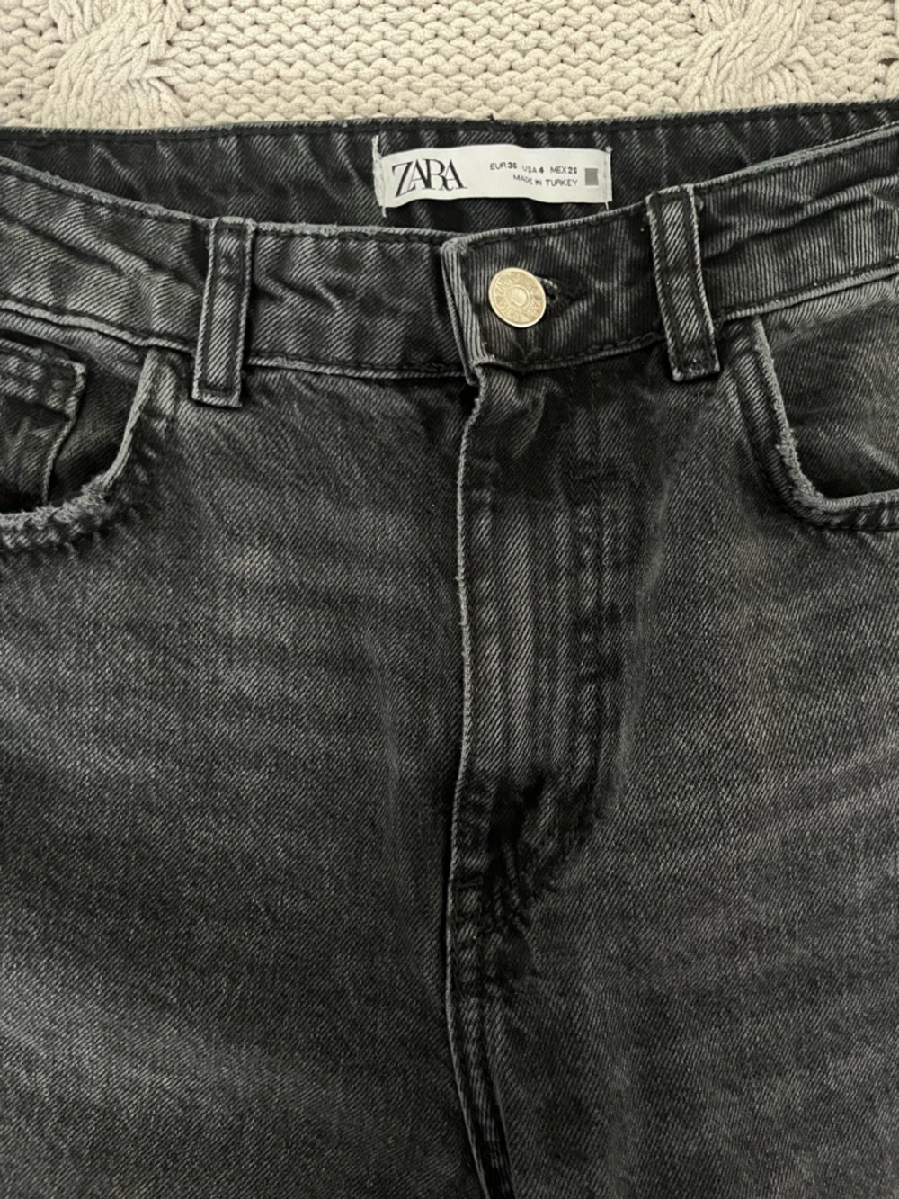 Zara Slim Men's Washed Black Denim Jeans